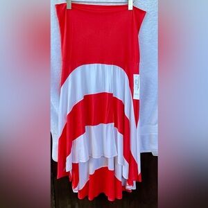 Charming Charlie High-Low Dress/Skirt Orange & White; NWT; L